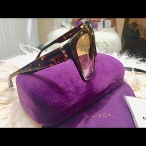 Gucci brown shaded geometric Women’s sunglasses